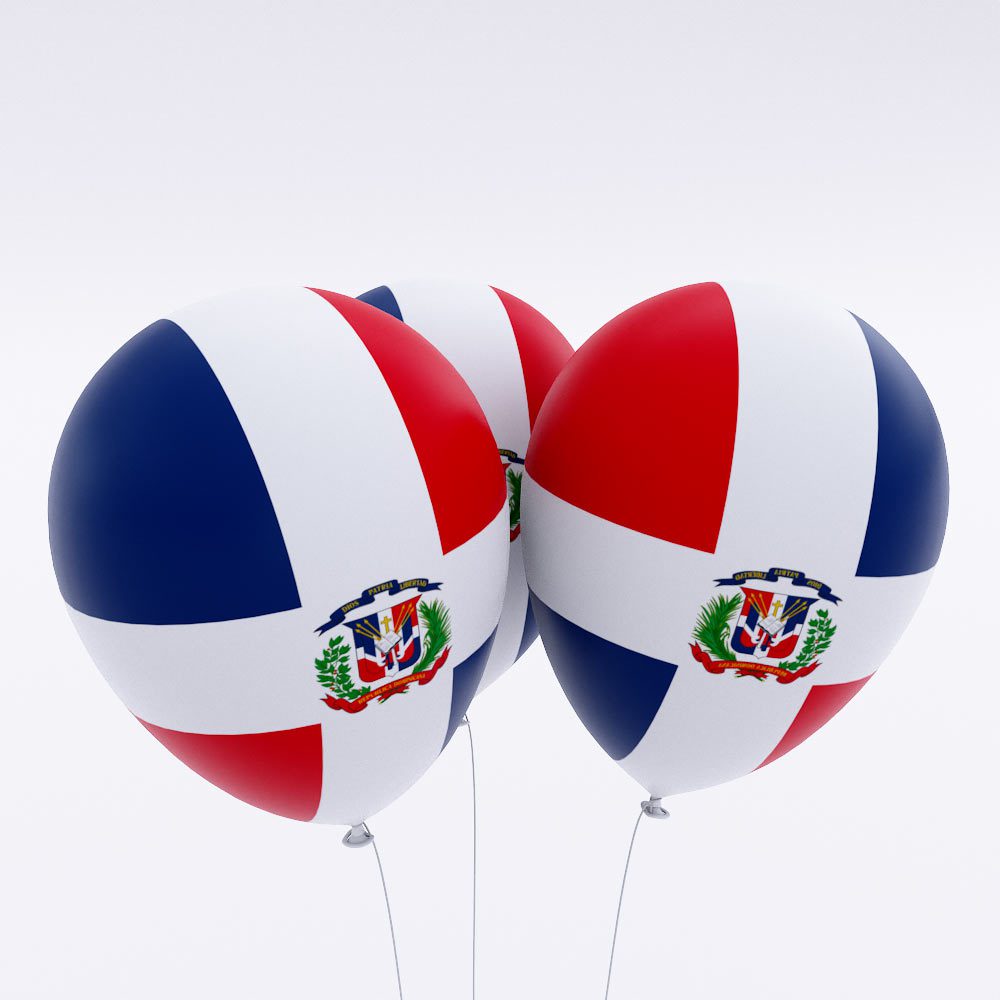 Dominican Republic flag balloon 3d model