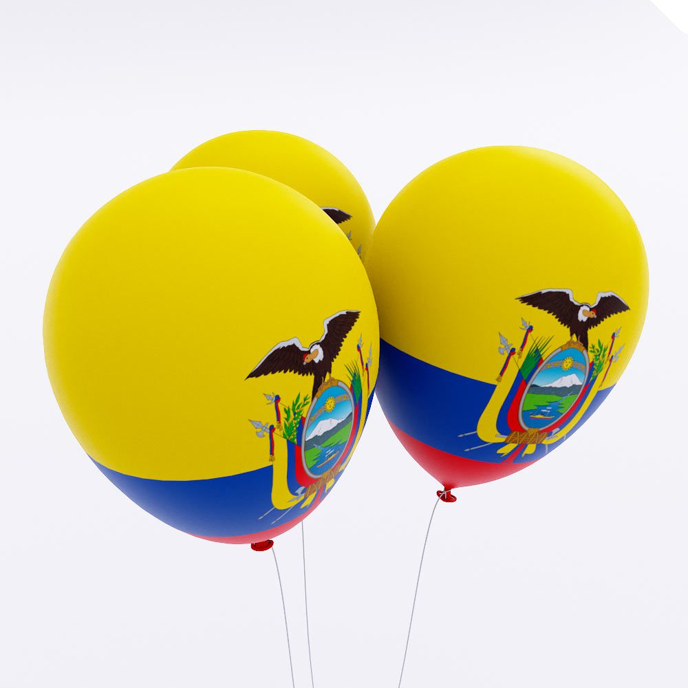 Ecuador country flag balloon 3d model