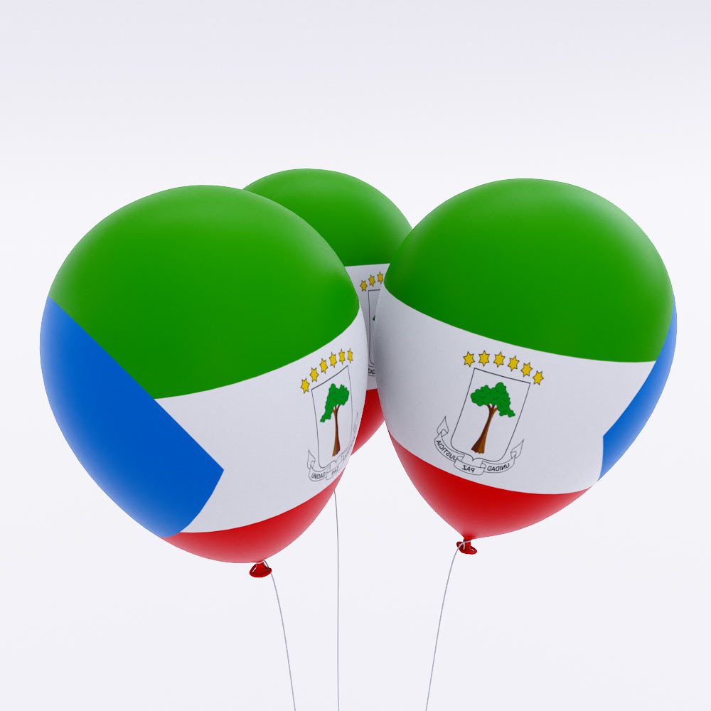 Equatorial Guinea flag balloon 3d model