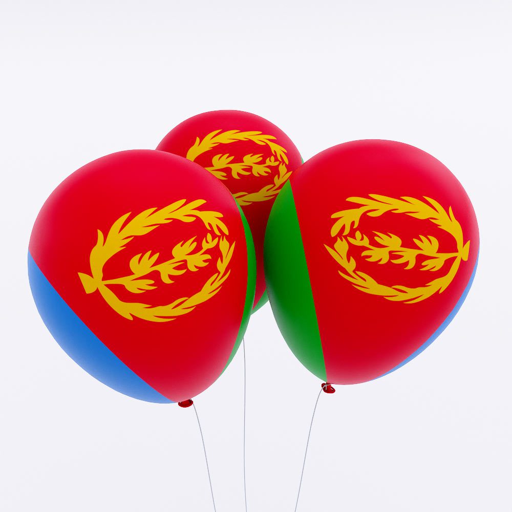 Eritrea country flag balloon 3d model