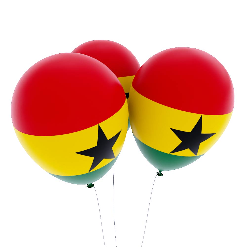 Ghana country flag balloon 3d model