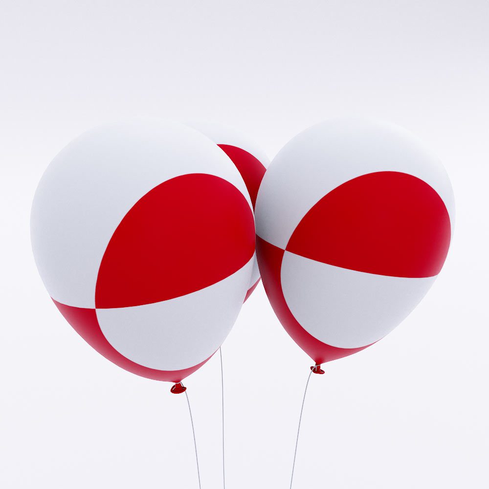 Greenland flag balloon 3d model