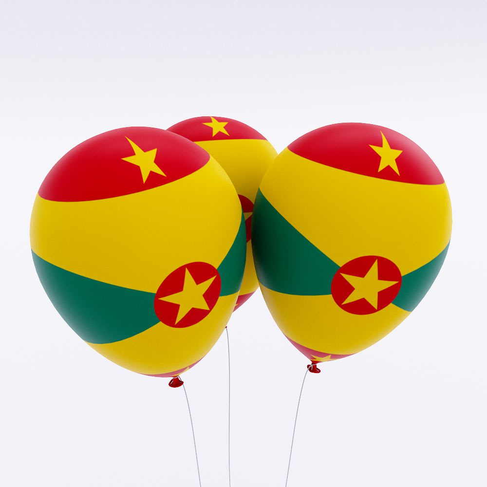 Grenada flag balloon 3d model