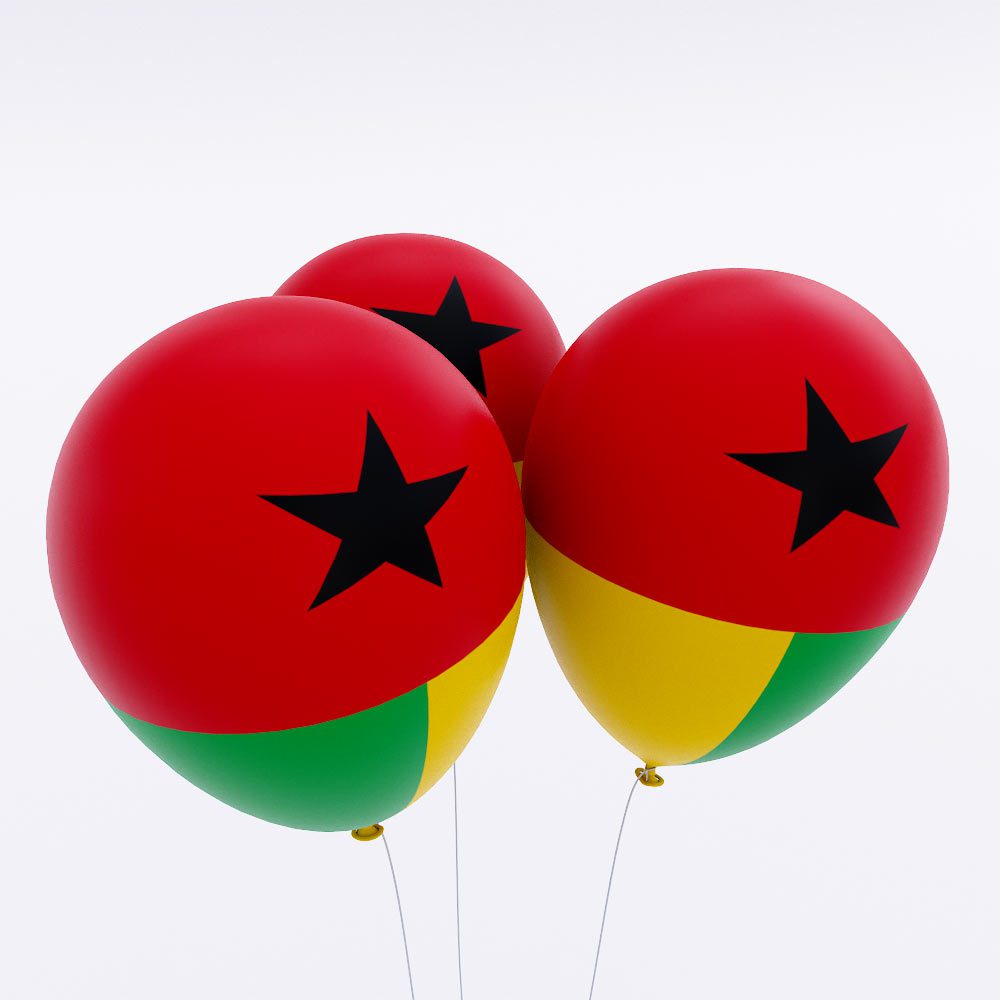 Guinea Bissau flag balloon 3d model