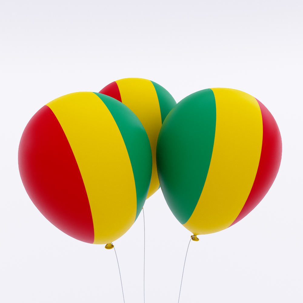 Guinea country flag balloon 3d model