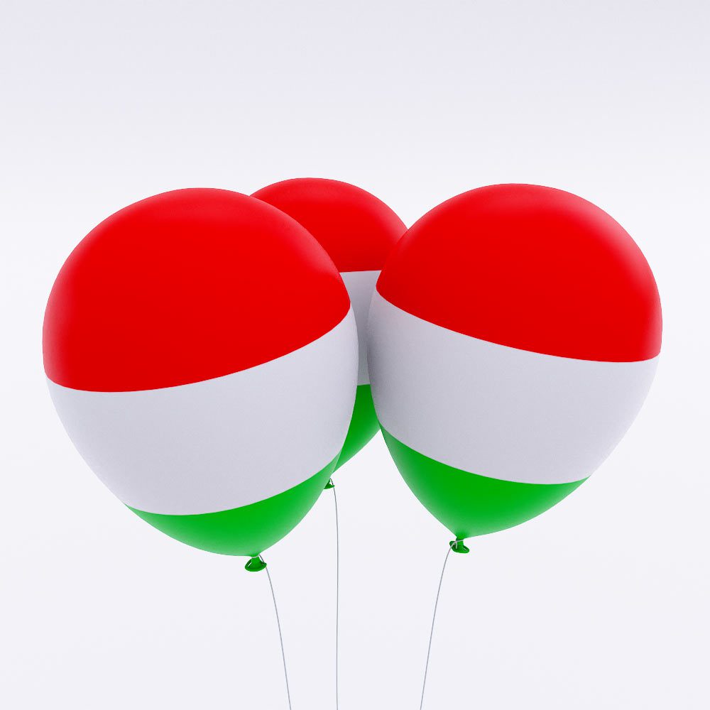 Hungary country flag balloon 3d model