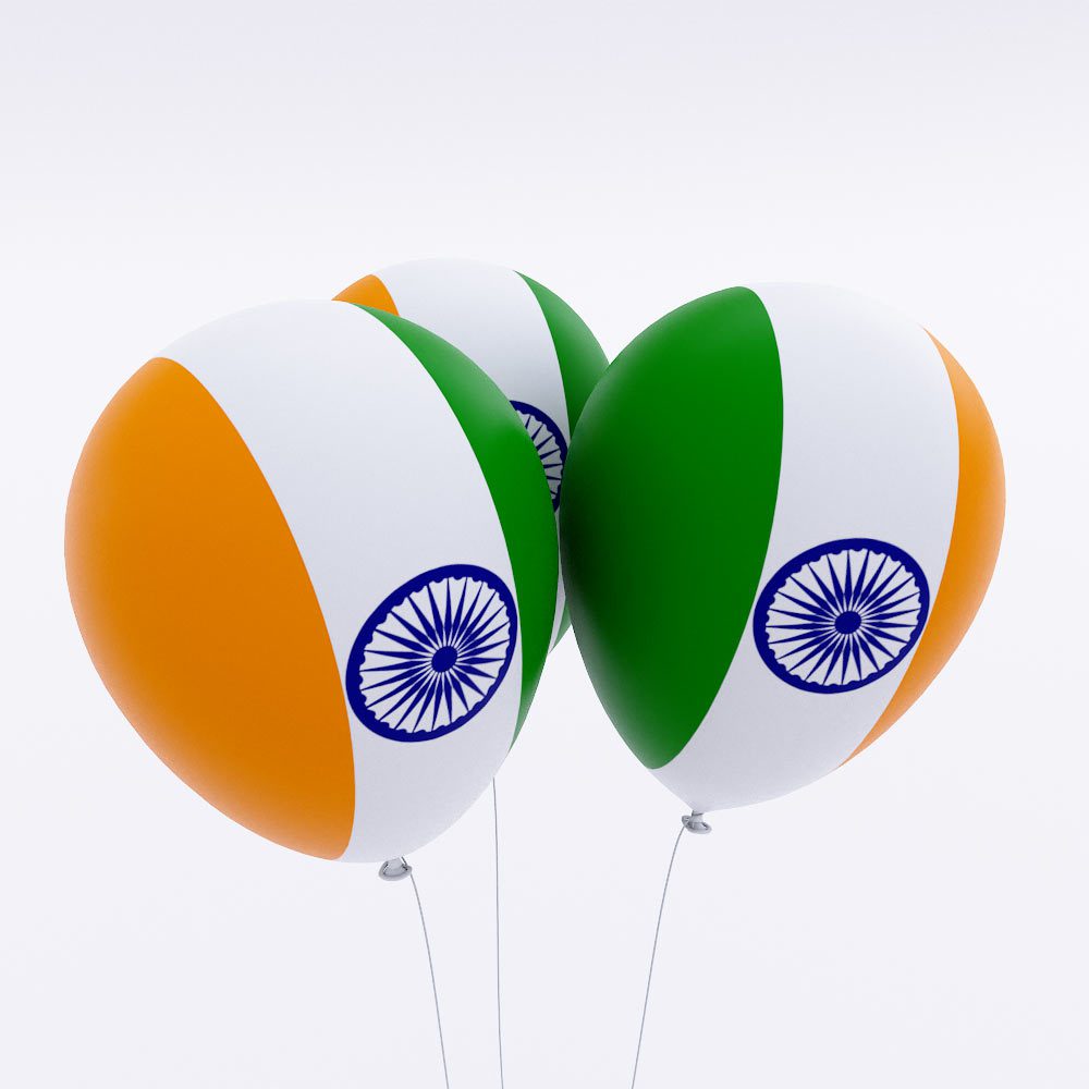 India flag balloon 3d model