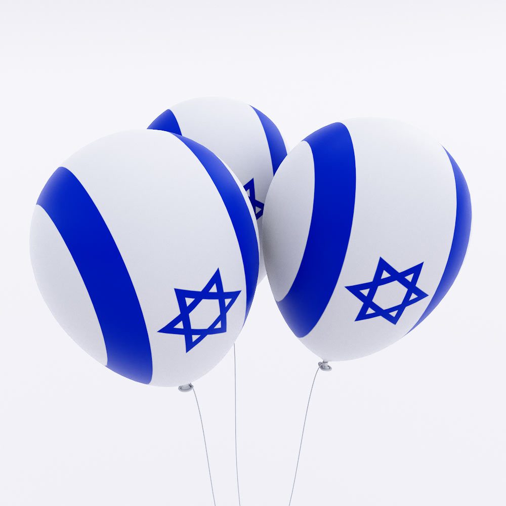 Israel flag balloon 3d model