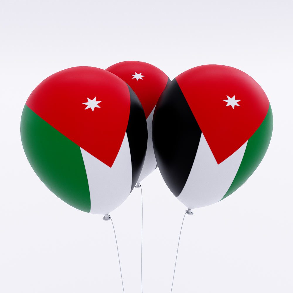 Jordan country flag balloon 3d model
