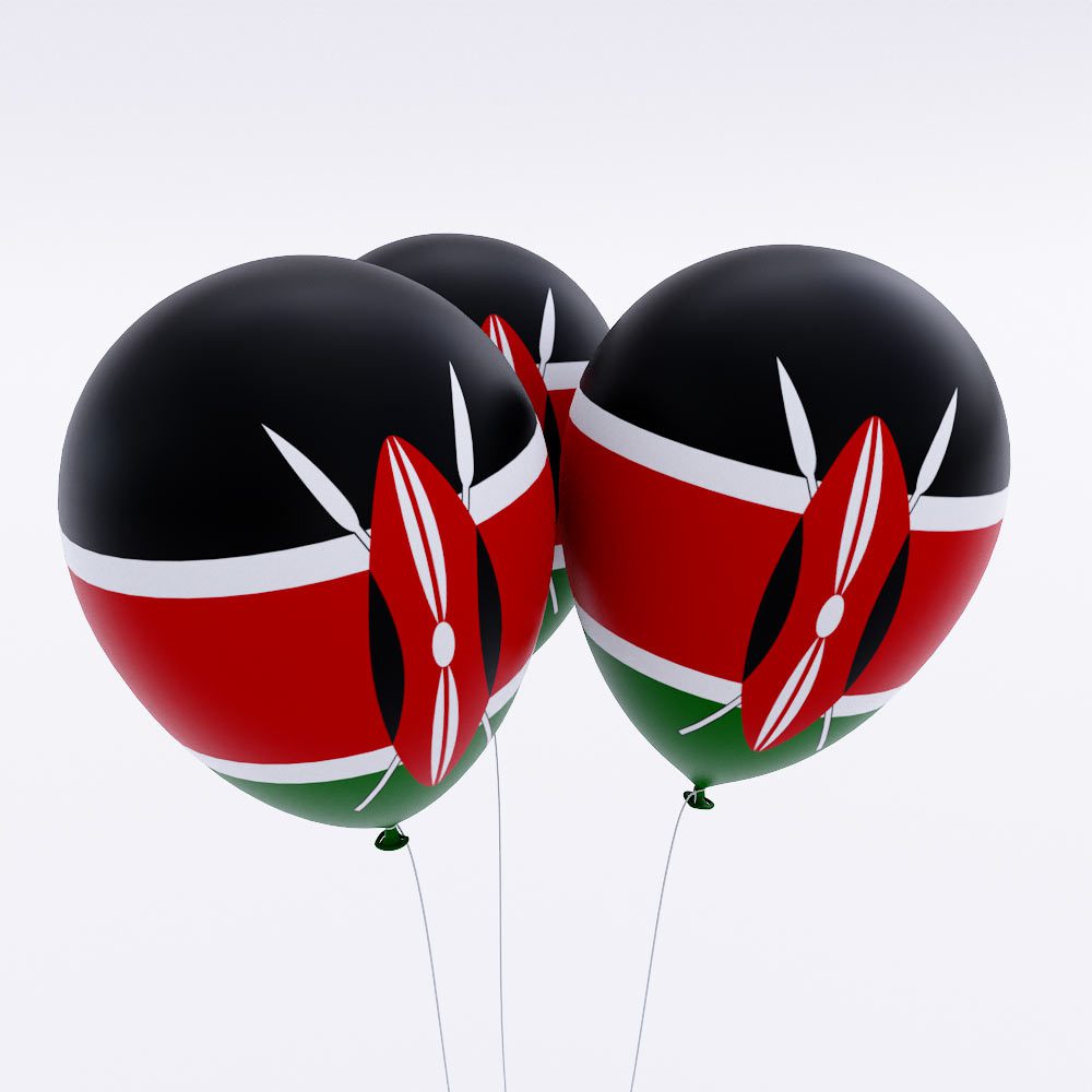 Kenya country flag balloon 3d model