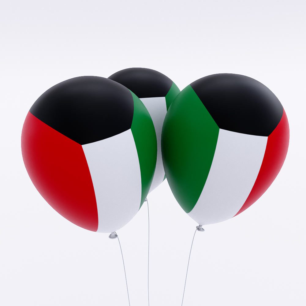 Kuwait flag balloon 3d model