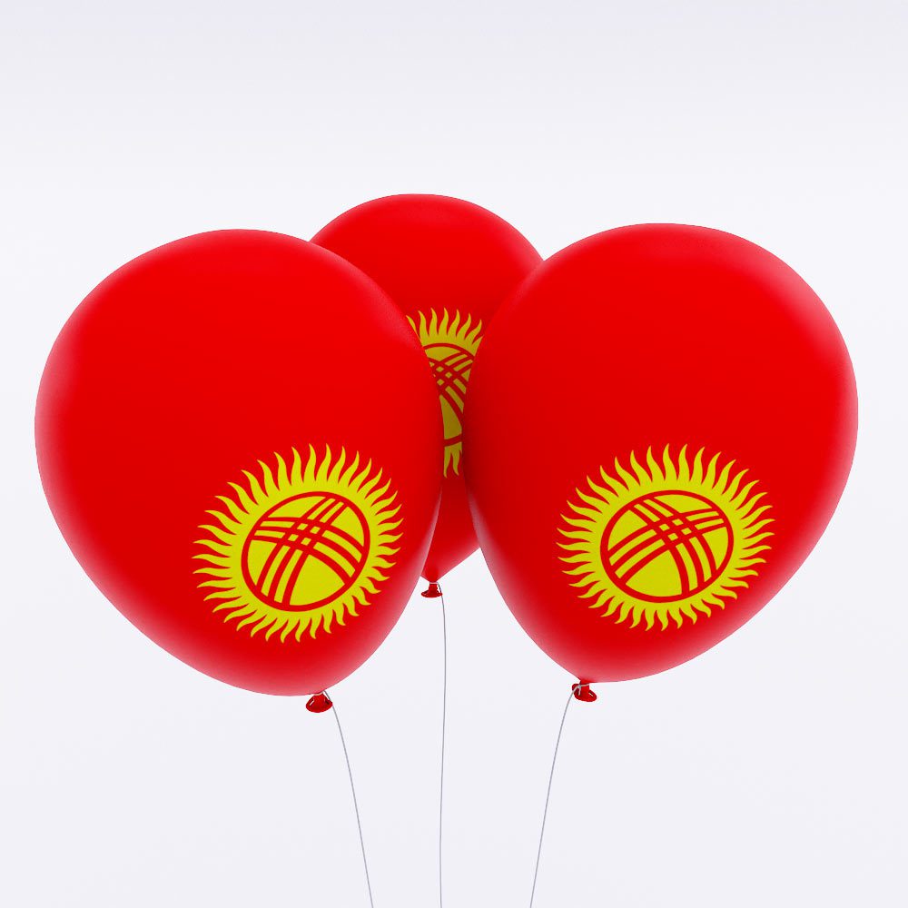 Kyrgyzstan flag balloon 3d model