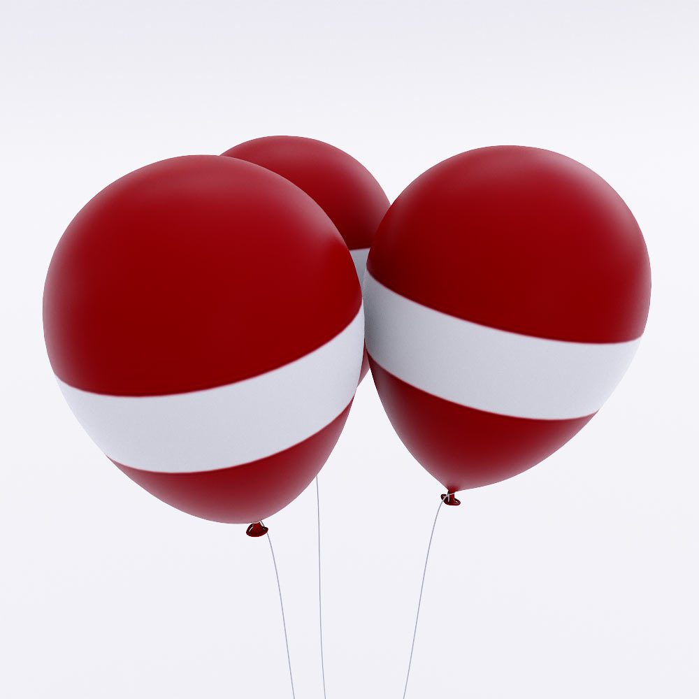 Latvia flag balloon 3d model