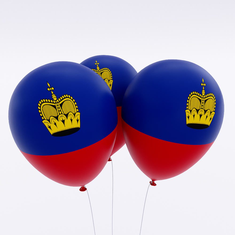 Liechtenstein flag balloon 3d model