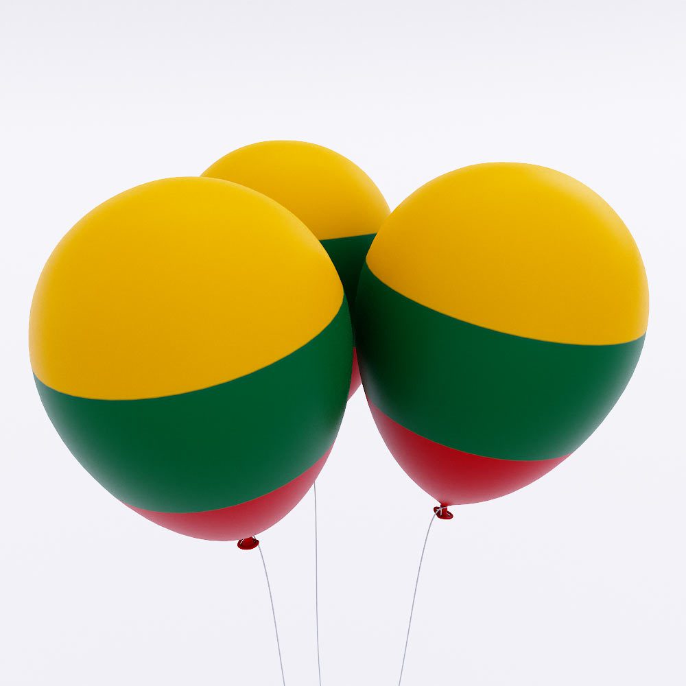 Lithuania flag balloon 3d model