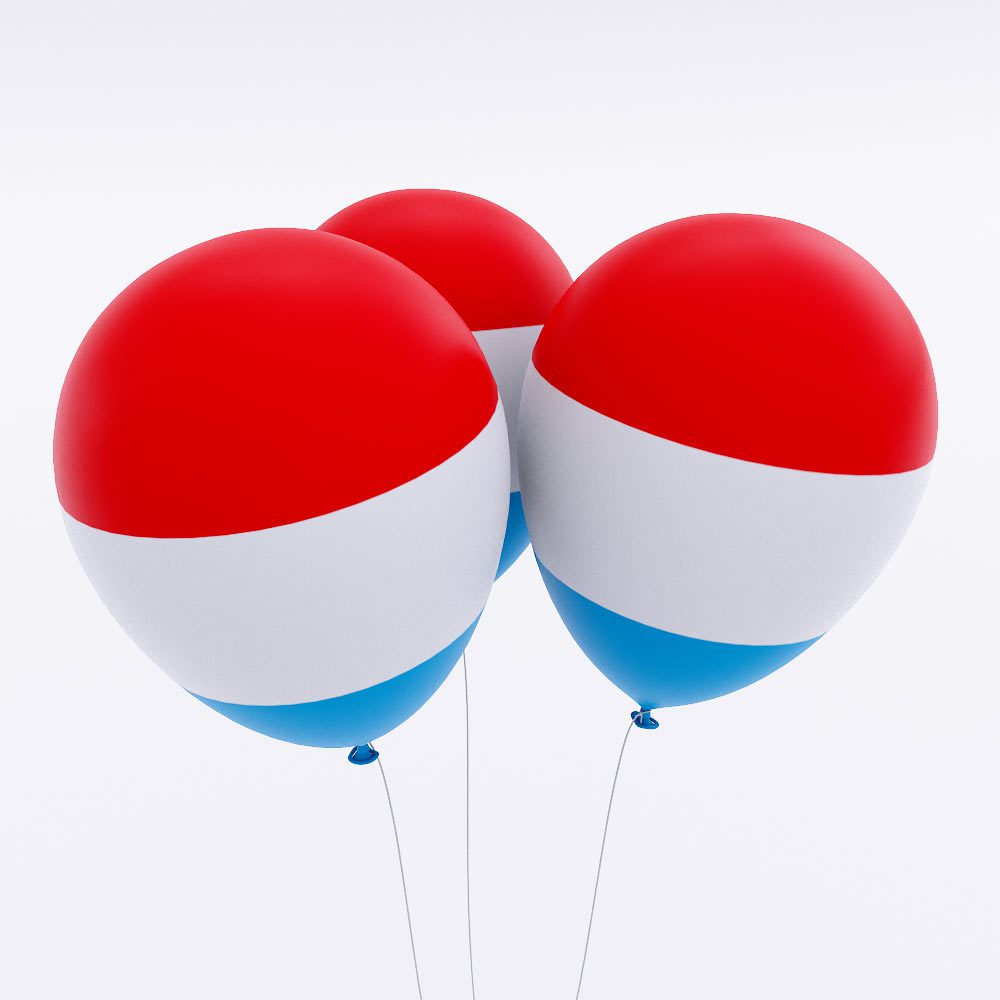 Luxembourg flag balloon 3d model