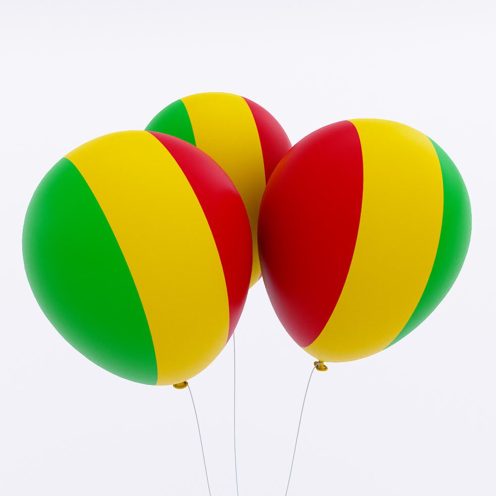 Mali country flag balloon 3d model