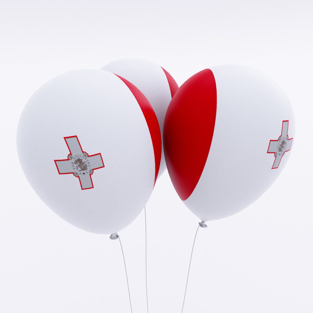 Malta flag balloon 3d model