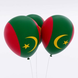 Mauritania flag balloon 3d model