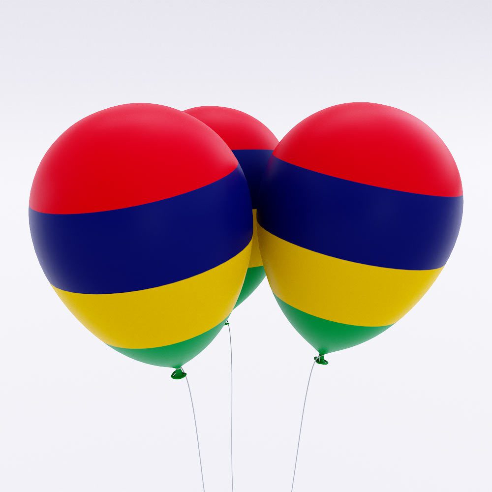 Mauritius flag balloon 3d model