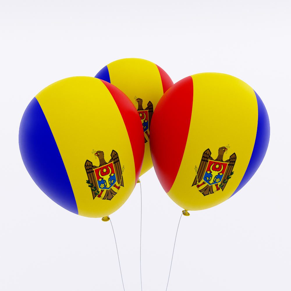 Moldova flag balloon 3d model