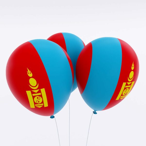 Mongolia country flag balloon 3d model