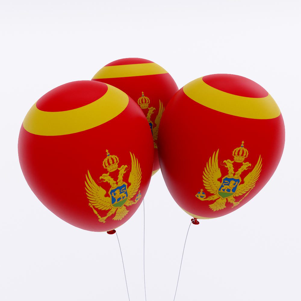 Montenegro flag balloon 3d model