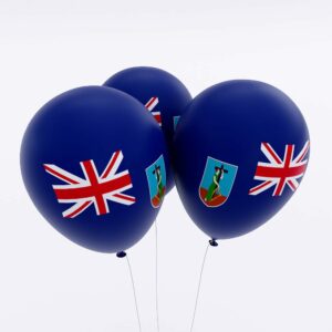 Montserrat flag balloon 3d model