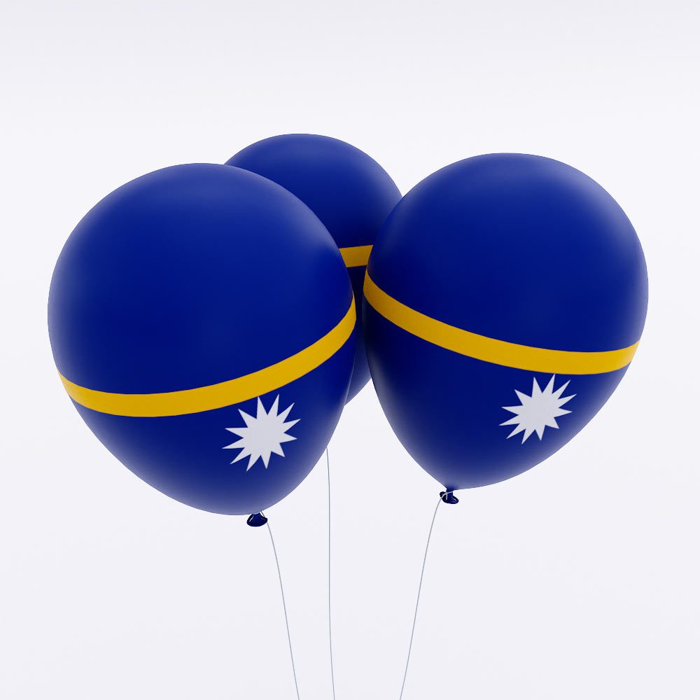 Nauru country flag balloon 3d model