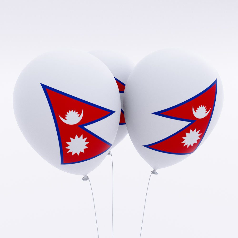 Nepal country flag balloon 3d model