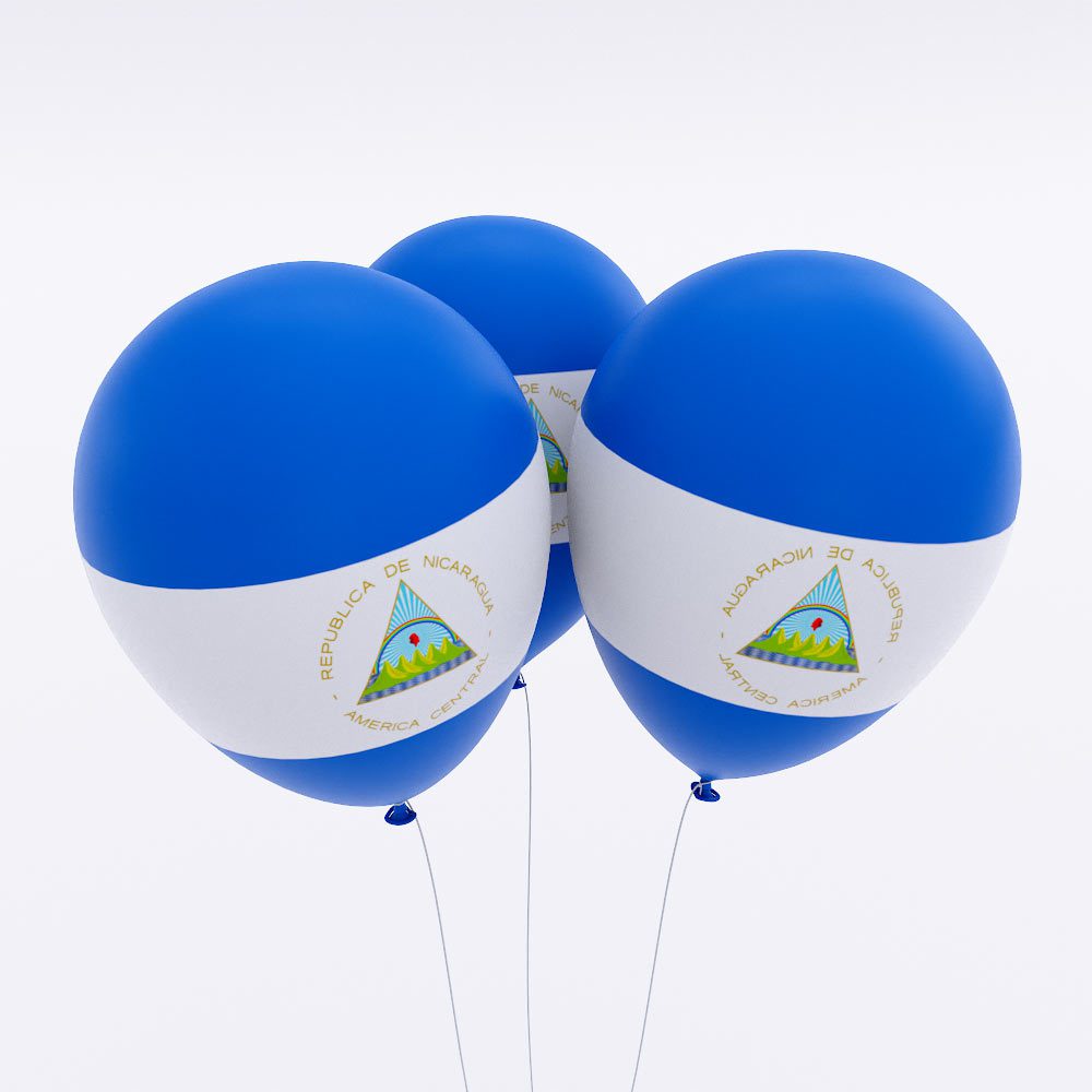 Nicaragua country flag balloon 3d model