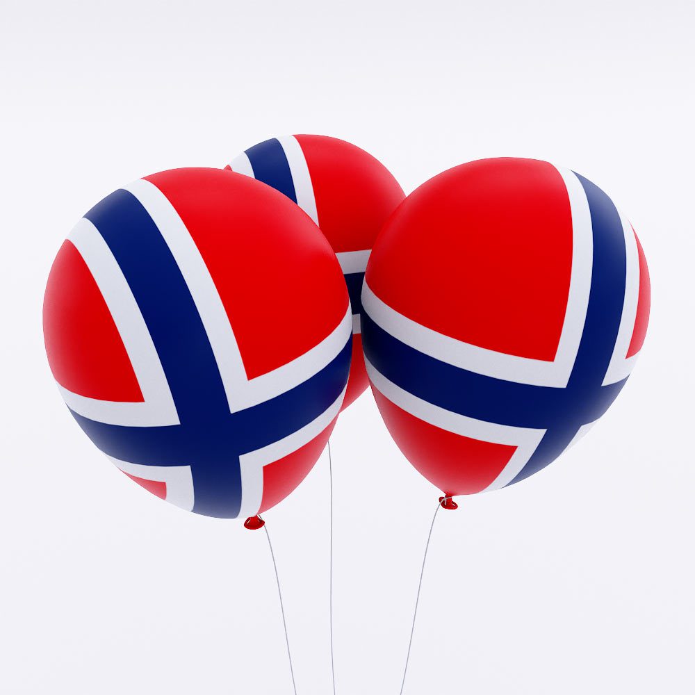 Norway country flag balloon 3d model