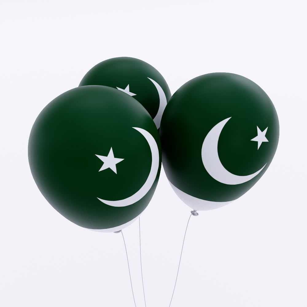 Pakistan country flag balloon 3d model