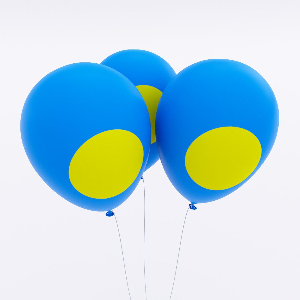 Palau country flag balloon 3d model