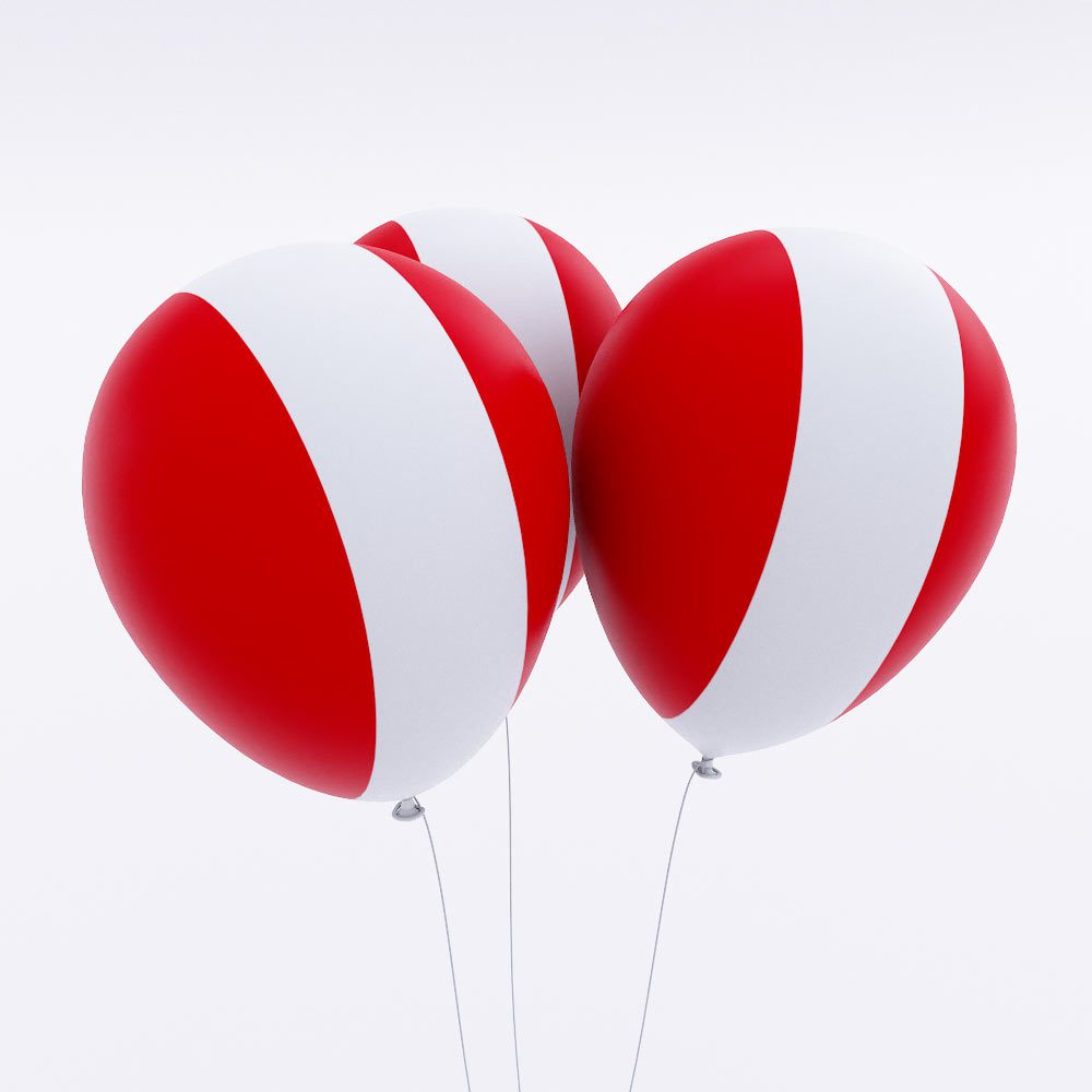 Peru country flag balloon 3d model