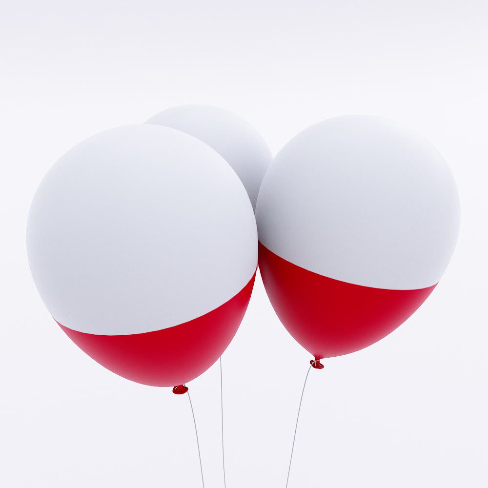Poland country flag balloon 3d model