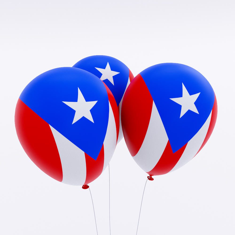 Puerto Rico flag balloon 3d model