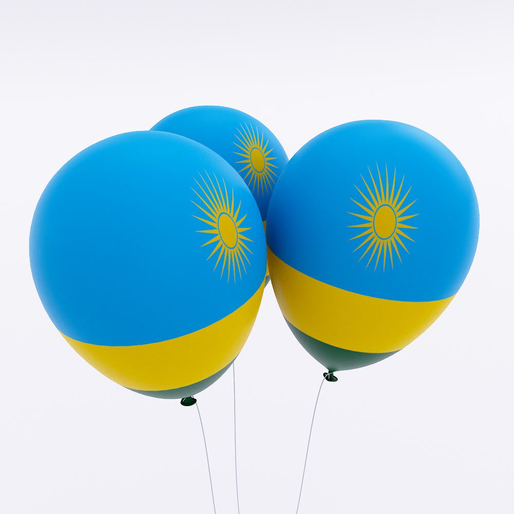 Rwanda country flag balloon 3d model
