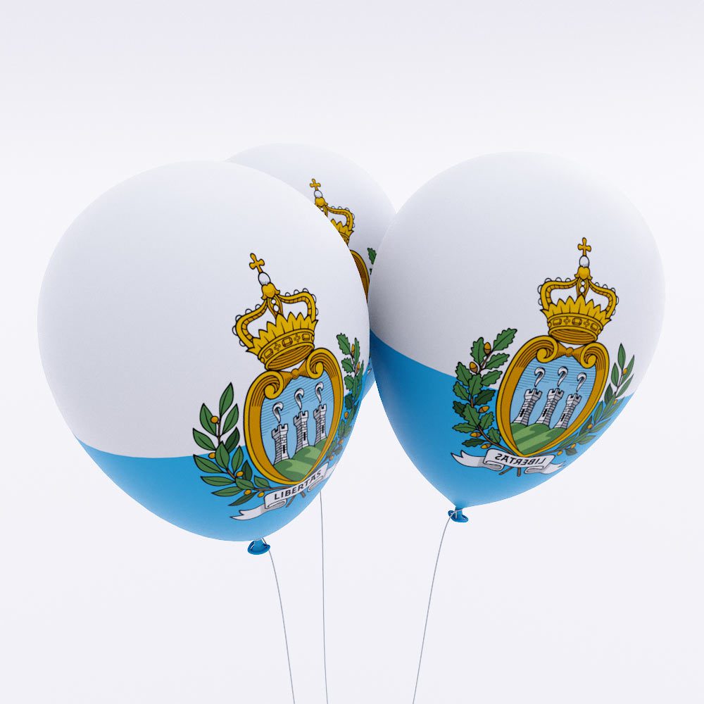 San Marino flag balloon 3d model