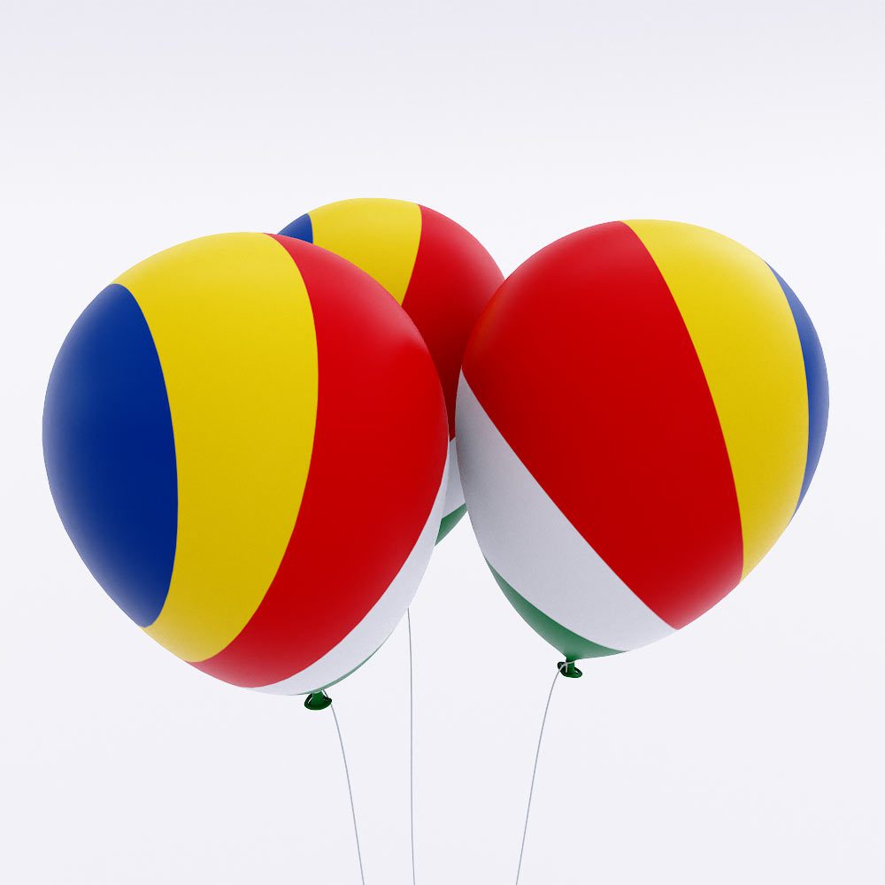 Seychelles flag balloon 3d model