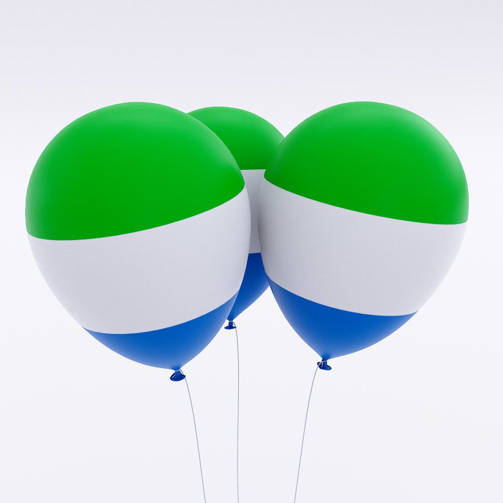 Sierra Leone flag balloon 3d model