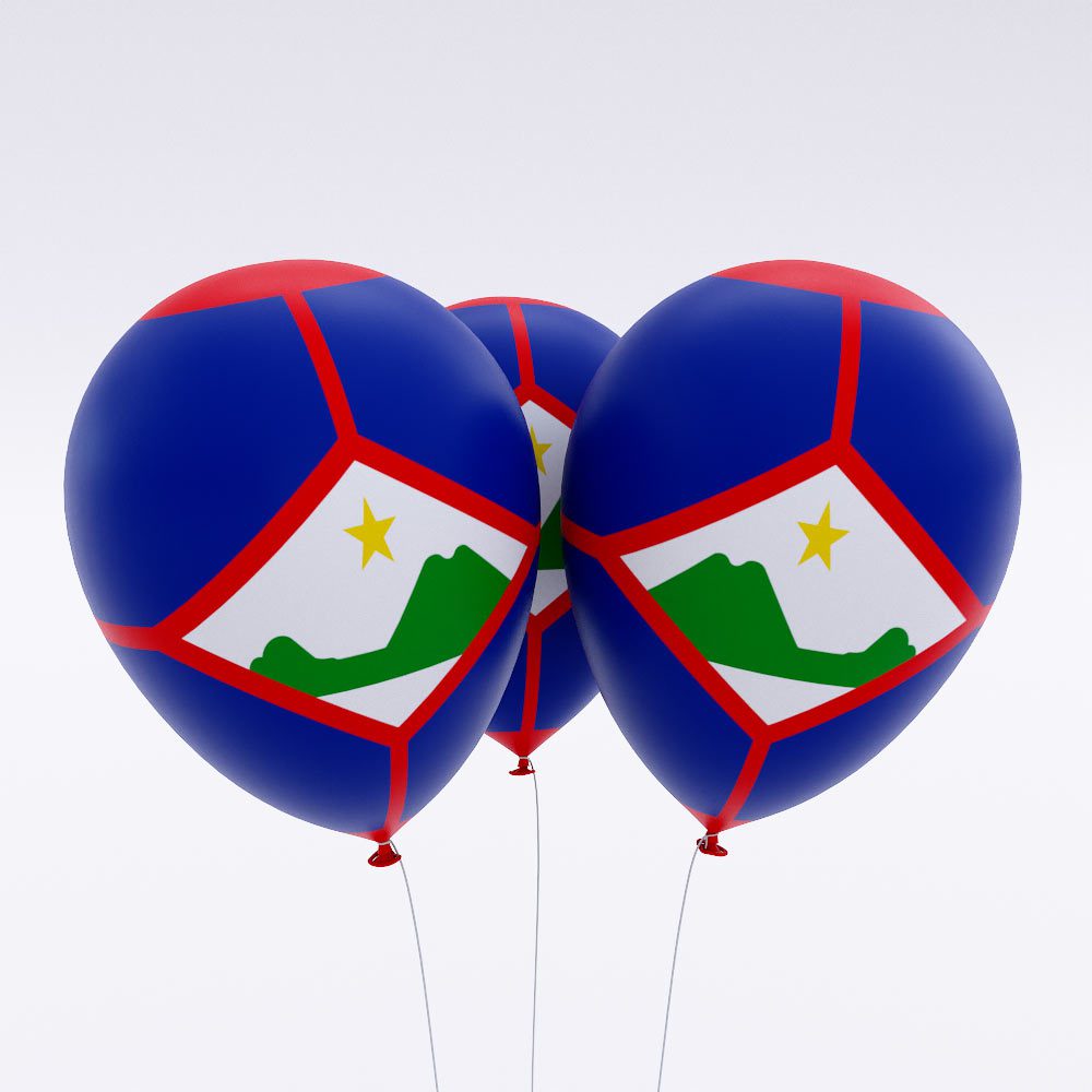 Sint Eustatius flag balloon 3d model