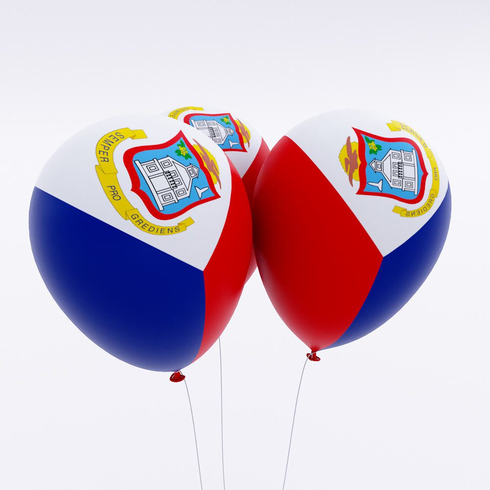 Sint Maarten flag balloon 3d model
