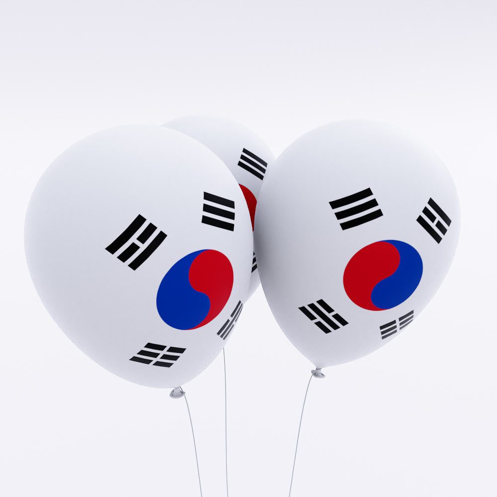 South Korea country flag balloon 3d model