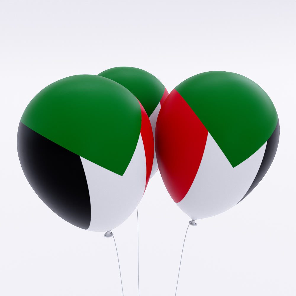 Sudan flag balloon 3d model