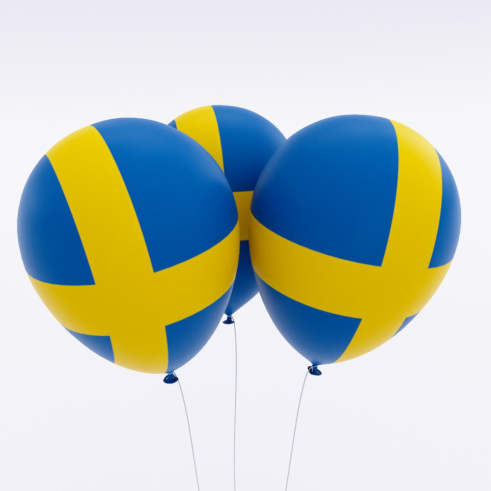 Sweden flag balloon 3d model