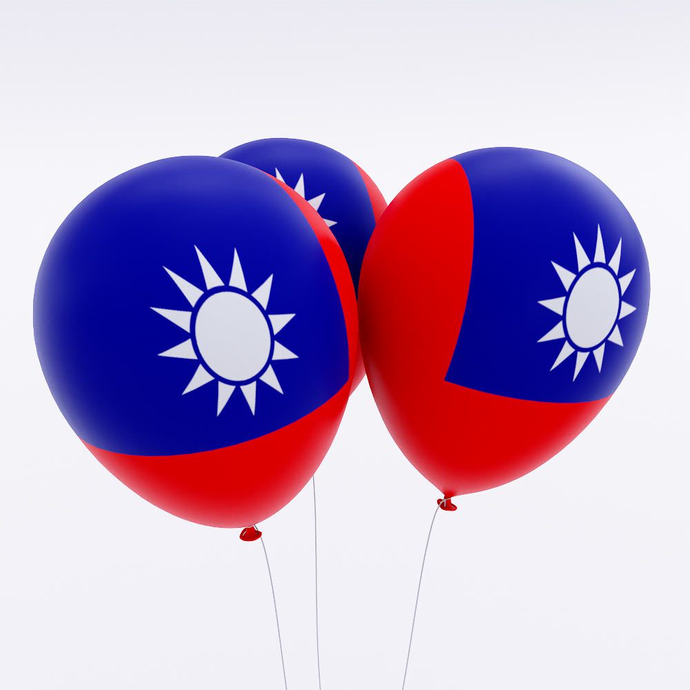 Taiwan flag balloon 3d model