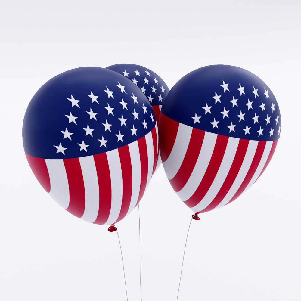 America flag balloon 3d model
