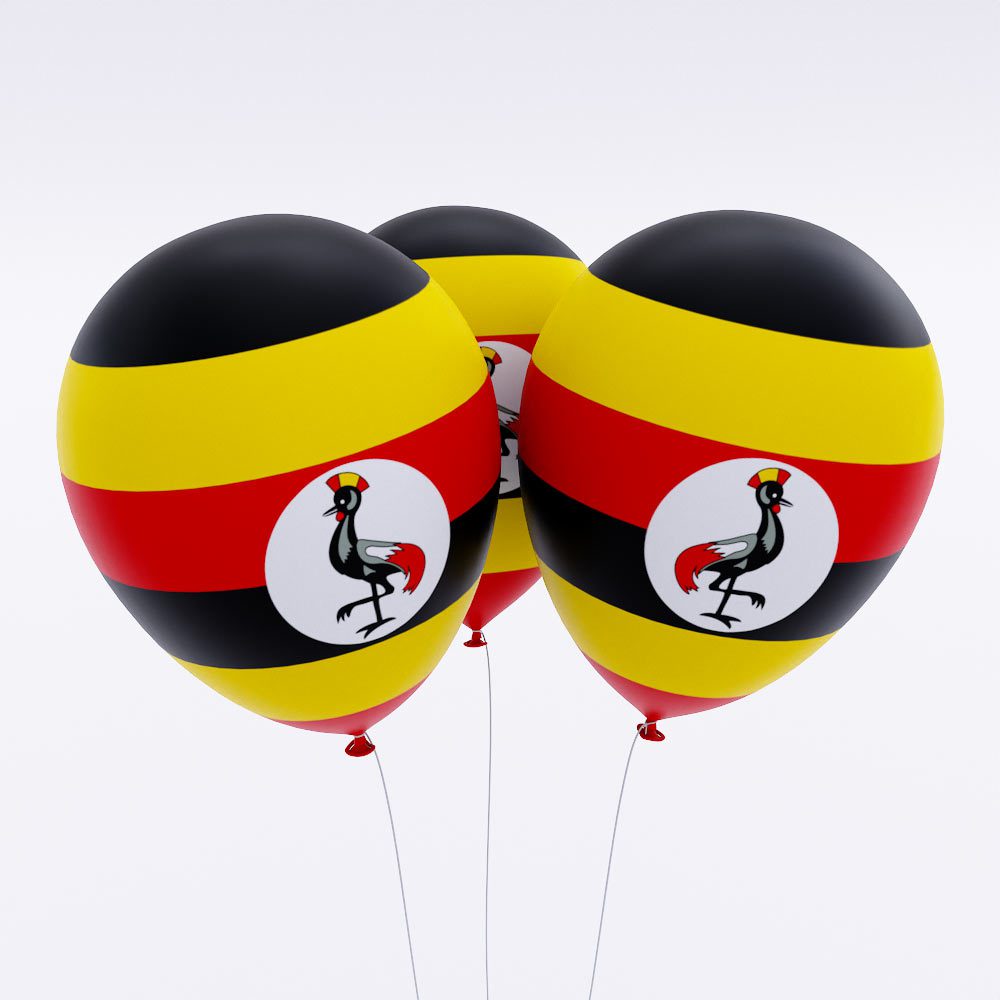 Uganda country flag balloon 3d model