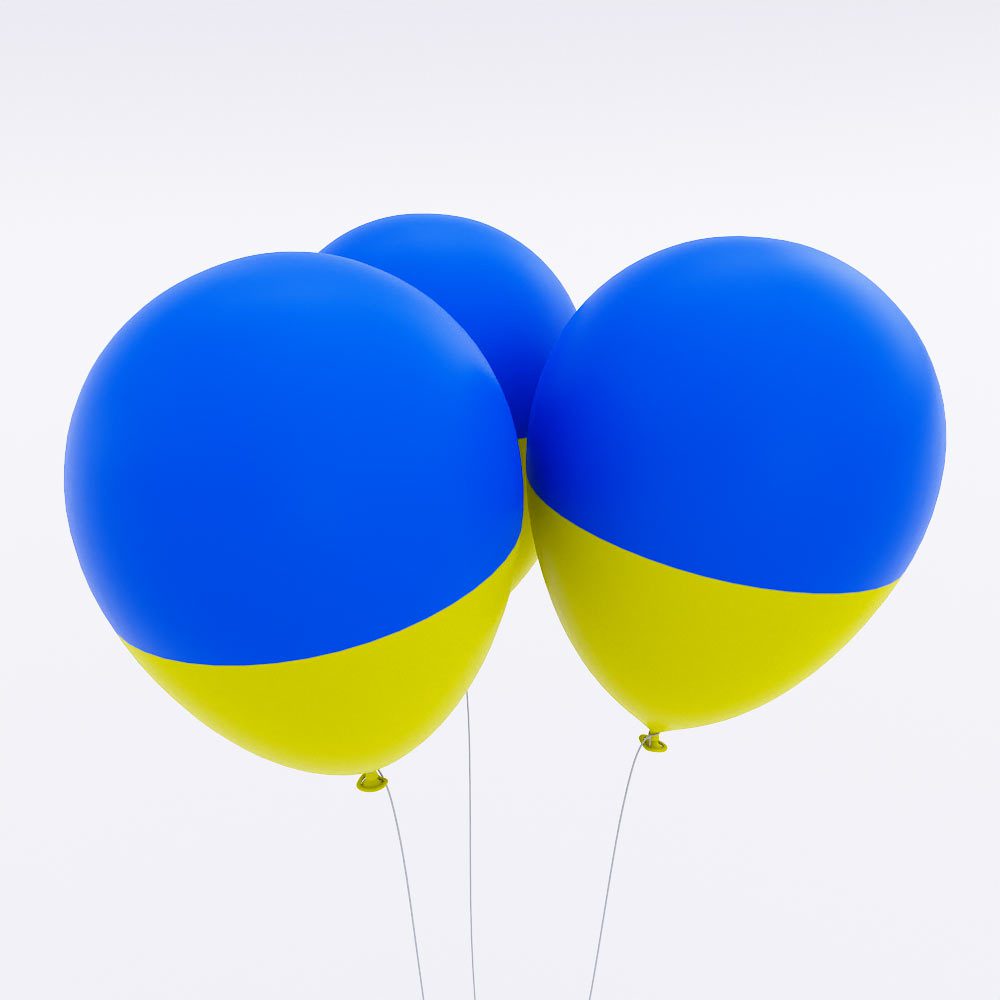 Ukraine flag balloon 3d model